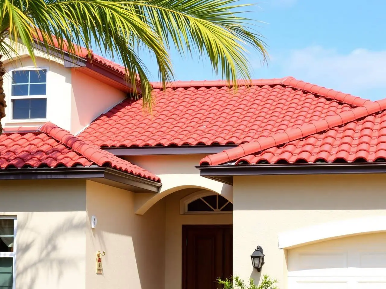 Red Spanish tile roof in Florida