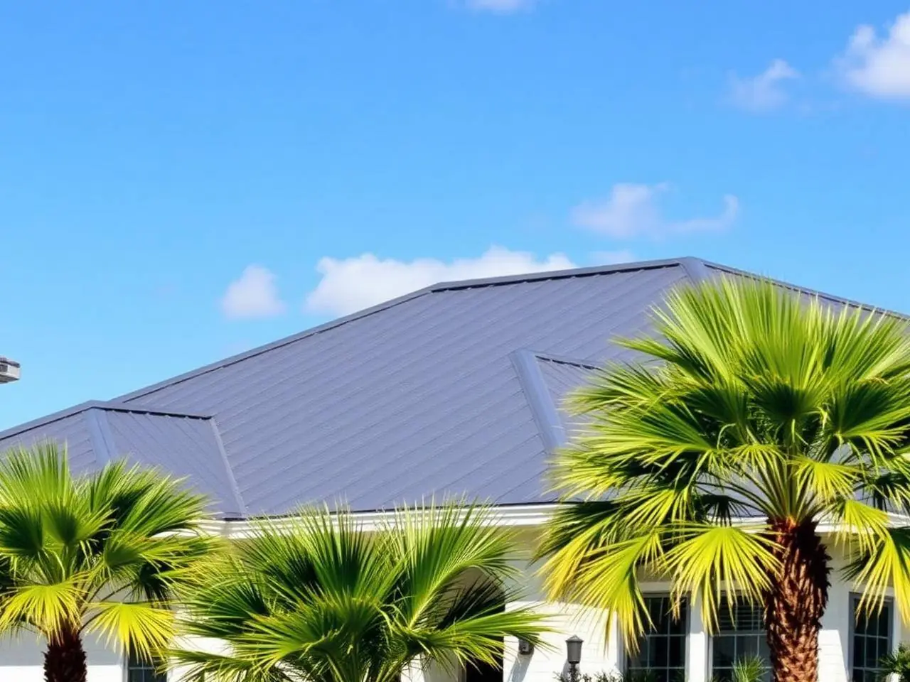 Dark metal roof on coastal Florida home